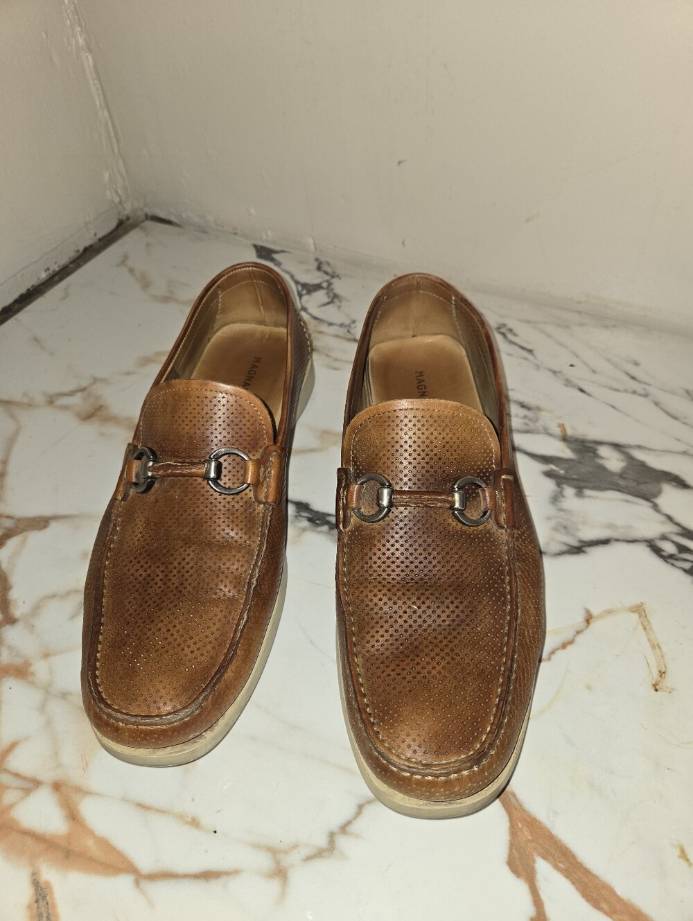 Magnanni  Leather Lace-Up Shoes Light Brown  Size 10 M, retails For $499.00